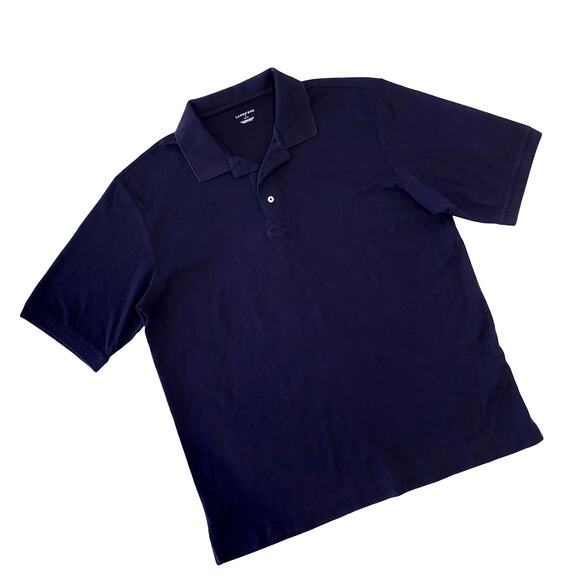LAND'S END Men's Navy Blue Polo Size L 42-44 (100% PIMA COTTON) - Picture 2 of 6